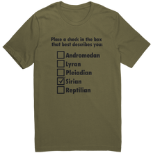 Load image into Gallery viewer, Mens_Sirian_T-Shirt_Black_Text_-_New_Military_Green_Mockup.png_15365141