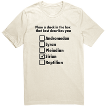 Load image into Gallery viewer, Mens_Sirian_T-Shirt_Black_Text_-_New_Natural_Front_Mockup.png_15365147