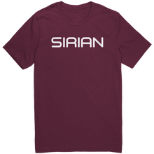 Load image into Gallery viewer, Mens_Sirian_T-Shirt_White_Text_-_New_Maroon_Mockup.png_15367452