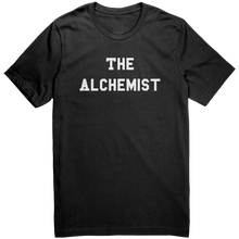 Load image into Gallery viewer, Mens_The_Alchemist_Shirt_-_White_Text_-_Black_Mockup.png_15367346