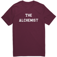 Load image into Gallery viewer, Mens_The_Alchemist_Shirt_-_White_Text_-_Maroon_Mockup.png_15367349