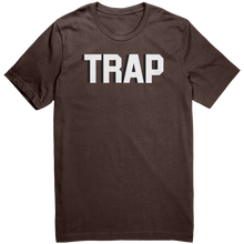 Load image into Gallery viewer, Mens_Trap_T-Shirt_White_Text_-_New_Brown_Mockup.png_15367386