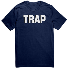 Load image into Gallery viewer, Mens_Trap_T-Shirt_White_Text_-_New_Navy_Mockup.png_15367390
