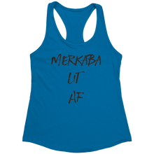 Load image into Gallery viewer, Merkaba_Lit_AF_-_Black_Text_for_Women_-__Turquoise_Mockup.png_15369447