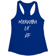 Load image into Gallery viewer, Merkaba_Lit_AF_Tank_Top_-_White_Text_for_Royal_Mockup.png_15369479