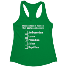 Load image into Gallery viewer, Pleiadian_Check_the_Box_-_White_Text_for_Kelly_Green_Mockup.png_15370522