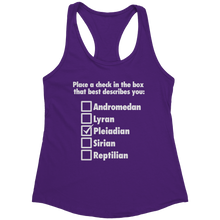 Load image into Gallery viewer, Pleiadian_Check_the_Box_-_White_Text_for_Purple_Rush_Mockup.png_15370527