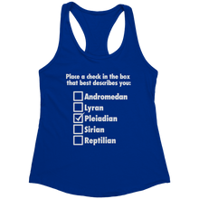 Load image into Gallery viewer, Pleiadian_Check_the_Box_-_White_Text_for_Royal_Mockup.png_15370529