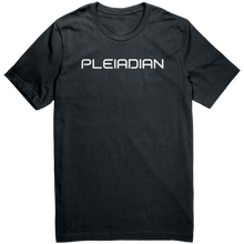Load image into Gallery viewer, Pleiadian_Mens_T-Shirt_White_Text_-_New_Dark_Grey_Mockup.png_15367433