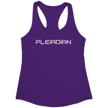 Load image into Gallery viewer, Pleiadian_Tank_Top_-_White_Text_for_Wome_Purple_Rush_Mockup.png_15370006