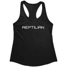 Load image into Gallery viewer, Reptilian_Tank_Top_-_White_Text_for_Wome_Black_Mockup.png_15370169