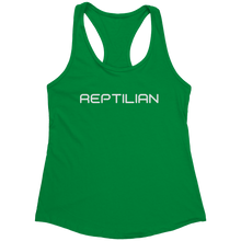 Load image into Gallery viewer, Reptilian_Tank_Top_-_White_Text_for_Wome_Kelly_Green_Mockup.png_15370171