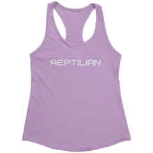 Load image into Gallery viewer, Reptilian_Tank_Top_-_White_Text_for_Wome_Lilac_Mockup.png_15370173