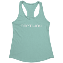 Load image into Gallery viewer, Reptilian_Tank_Top_-_White_Text_for_Wome_Mint_Mockup.png_15370175