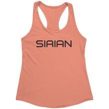 Load image into Gallery viewer, Sirian_Tank_Top_-_Black_Text_for_Women_-_Light_Orange_Mockup.png_15370053