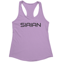 Load image into Gallery viewer, Sirian_Tank_Top_-_Black_Text_for_Women_-_Lilac_Mockup.png_15370054