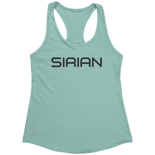 Load image into Gallery viewer, Sirian_Tank_Top_-_Black_Text_for_Women_-_Mint_Mockup.png_15370056