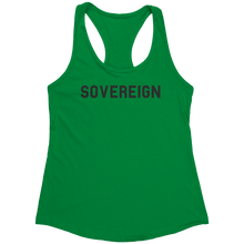 Load image into Gallery viewer, Sovereign_Tank_Top_-_Black_Text_for_Wome_Kelly_Green_Mockup.png_15369777
