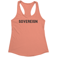 Load image into Gallery viewer, Sovereign_Tank_Top_-_Black_Text_for_Wome_Light_Orange_Mockup.png_15369778