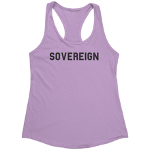 Load image into Gallery viewer, Sovereign_Tank_Top_-_Black_Text_for_Wome_Lilac_Mockup.png_15369779