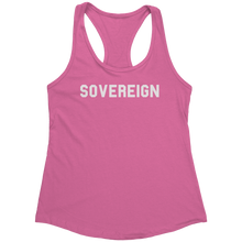 Load image into Gallery viewer, Sovereign_Tank_Top_-_White_Text_for_Wome_Hot_Pink_Mockup.png_15369796