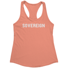 Load image into Gallery viewer, Sovereign_Tank_Top_-_White_Text_for_Wome_Light_Orange_Mockup.png_15369798