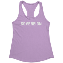 Load image into Gallery viewer, Sovereign_Tank_Top_-_White_Text_for_Wome_Lilac_Mockup.png_15369799