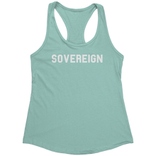 Load image into Gallery viewer, Sovereign_Tank_Top_-_White_Text_for_Wome_Mint_Mockup.png_15369801
