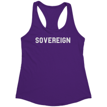 Load image into Gallery viewer, Sovereign_Tank_Top_-_White_Text_for_Wome_Purple_Rush_Mockup.png_15369802