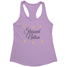 Load image into Gallery viewer, Starseed_Nation_Tank_Top_-_Black_Text_fo_Lilac_Mockup.png_15369810