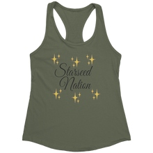 Load image into Gallery viewer, Starseed_Nation_Tank_Top_-_Black_Text_fo_Military_Green_Mockup.png_15369811