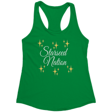 Load image into Gallery viewer, Starseed_Nation_Tank_Top_-_White_Text_fo_Kelly_Green_Mockup.png_15369832