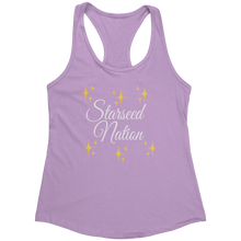 Load image into Gallery viewer, Starseed_Nation_Tank_Top_-_White_Text_fo_Lilac_Mockup.png_15369834