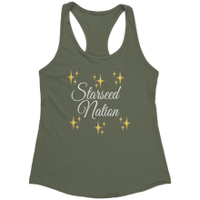 Load image into Gallery viewer, Starseed_Nation_Tank_Top_-_White_Text_fo_Military_Green_Mockup.png_15369835