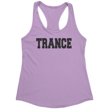Load image into Gallery viewer, Trance_Tank_Top_-_Black_Text_for_Women_-_Lilac_Mockup.png_15369871
