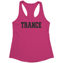 Load image into Gallery viewer, Trance_Tank_Top_-_Black_Text_for_Women_-_Raspberry_Mockup.png_15369874