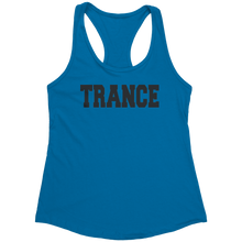 Load image into Gallery viewer, Trance_Tank_Top_-_Black_Text_for_Women_-_Turquoise_Mockup.png_15369876