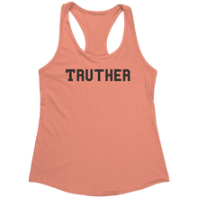 Load image into Gallery viewer, Truther_Tank_Top_-_Black_Text_for_Women__Light_Orange_Mockup.png_15369882