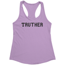 Load image into Gallery viewer, Truther_Tank_Top_-_Black_Text_for_Women__Lilac_Mockup.png_15369883