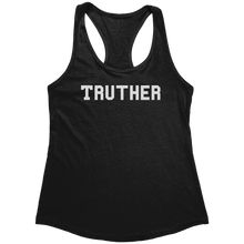 Load image into Gallery viewer, Truther_Tank_Top_-_White_Text_for_Women__Black_Mockup.png_15369897
