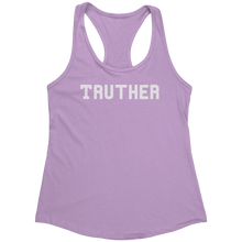 Load image into Gallery viewer, Truther_Tank_Top_-_White_Text_for_Women__Lilac_Mockup.png_15369901