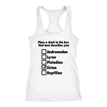 Load image into Gallery viewer, Women&#39;s Sirian Tank Top T Shirt - Black Text