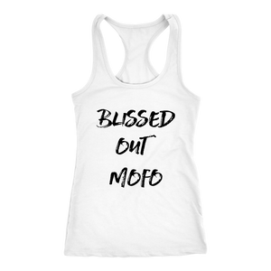 women's white blissed out mofo tank top t-shirt