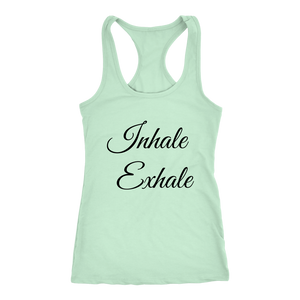 Women's Inhale Exhale  T Shirt - Black Text