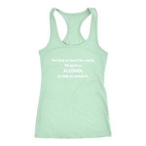 women's lime green alcohol tank top t-shirt