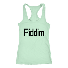 Load image into Gallery viewer, Women&#39;s lime green Riddim EDM tank top t-shirt