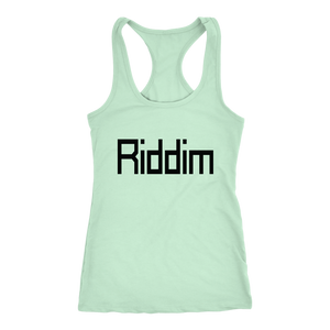 Women's lime green Riddim EDM tank top t-shirt