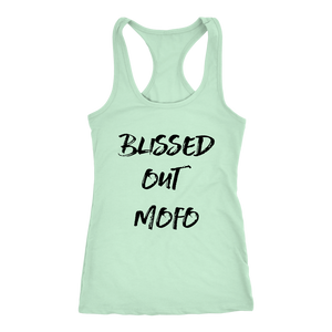 women's lime green blissed out mofo tank top t-shirt