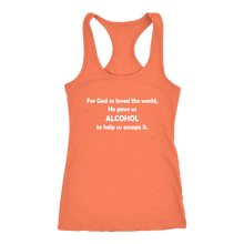 Load image into Gallery viewer, women&#39;s orange alcohol tank top t-shirt
