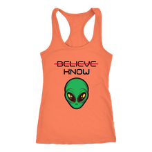 Load image into Gallery viewer, Women&#39;s Alien T-Shirt - Believe, Know - Black Text